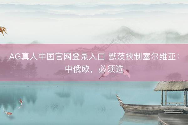 AG真人中国官网登录入口 默茨挟制塞尔维亚：中俄欧，必须选