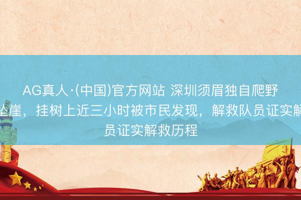 AG真人·(中国)官方网站 深圳须眉独自爬野山失慎坠崖，挂树上近三小时被市民发现，解救队员证实解救历程