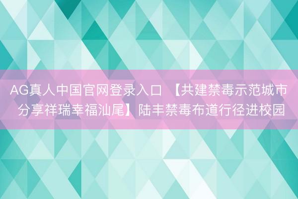 AG真人中国官网登录入口 【共建禁毒示范城市 分享祥瑞幸福汕尾】陆丰禁毒布道行径进校园