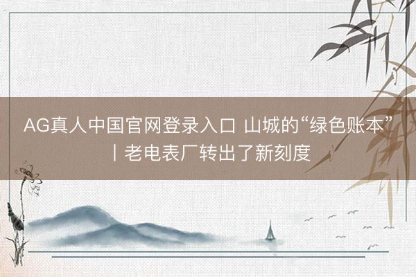 AG真人中国官网登录入口 山城的“绿色账本”丨老电表厂转出了新刻度