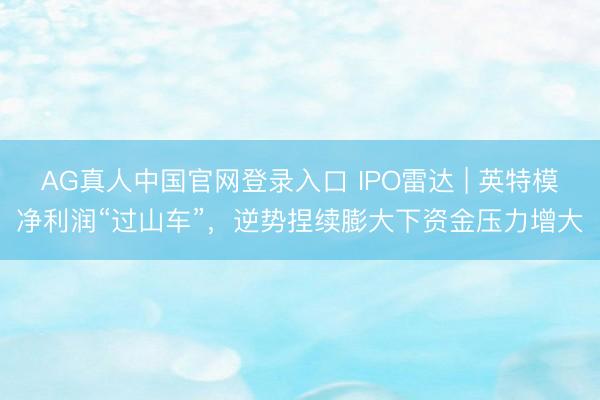 AG真人中国官网登录入口 IPO雷达 | 英特模净利润“过山车”，逆势捏续膨大下资金压力增大