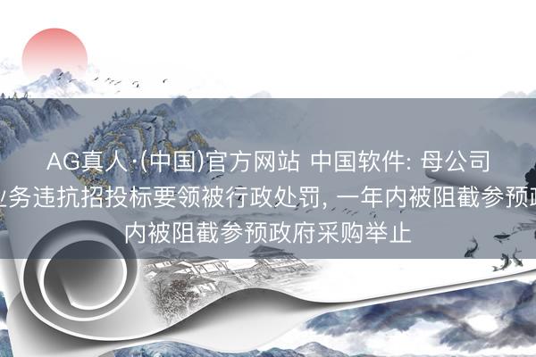 AG真人·(中国)官方网站 中国软件: 母公司因部分销售业务违抗招投标要领被行政处罚， 一年内被阻截参预政府采购举止