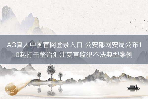 AG真人中国官网登录入口 公安部网安局公布10起打击整治汇注妄言监犯不法典型案例